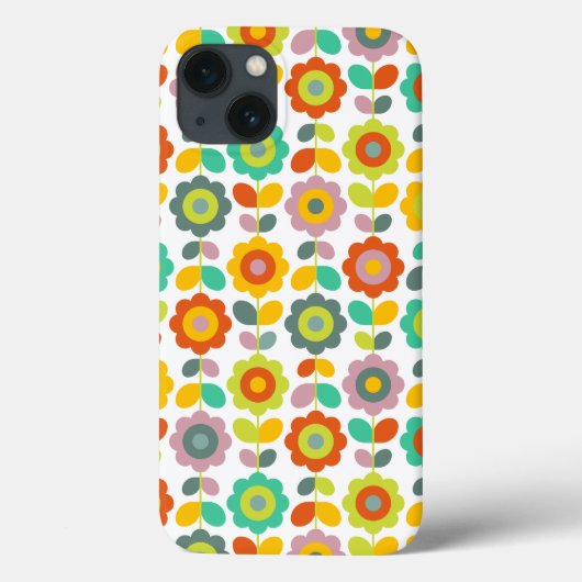 Coques Case-Mate iPhone Fleur rétro colorée (Verso)