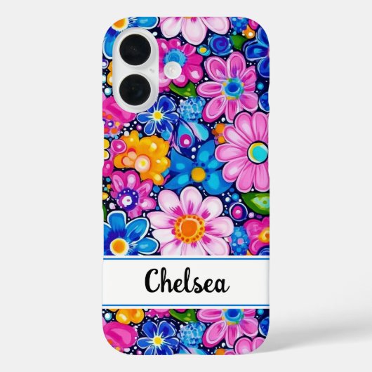 Coques Case-Mate iPhone Fleur Rétro Groovy Personnalisée (Verso)