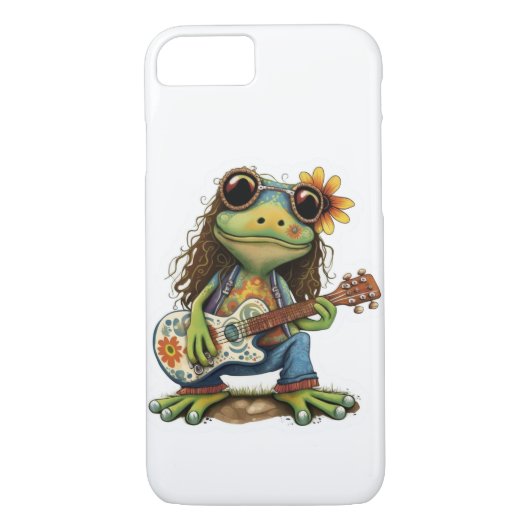 Coques Case-Mate iPhone Fleur rétro Hippie Grenouille porter verre Jouer P (Dos)