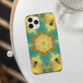 Coques Case-Mate iPhone Fleur rétro Mandala jaune bleu et vert