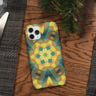 Case-Mate iPhone Case Fleur rétro Mandala jaune vert et orange