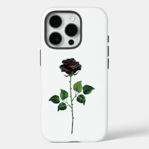 Coques iPhone 16 Pro Fleur rose noire