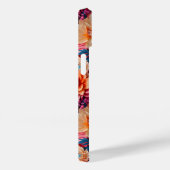 Coques Case-Mate iPhone Fleur rose orange et feuille (Verso / Droite)