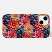 Coques Case-Mate iPhone Fleur rose orange et feuille (Verso (horizontal))