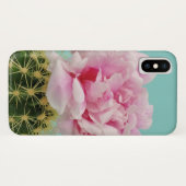 Coques Case-Mate iPhone Fleur rose placé sur le cactus en épi (Dos (Horizontal))