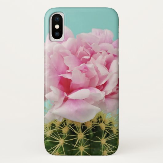 Coques Case-Mate iPhone Fleur rose placé sur le cactus en épi (Dos)