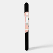 Coques Case-Mate iPhone fleur rose rayée avec nom et initiale (Verso / Gauche)