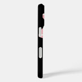 Coques Case-Mate iPhone fleur rose rayée avec nom et initiale (Verso / Droite)