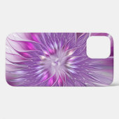 Coques Case-Mate iPhone Fleur Rose Violet Passion Abstrait Art Fractal (Verso (horizontal))