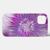 Coques Case-Mate iPhone Fleur Rose Violet Passion Abstrait Art Fractal (Verso (horizontal))