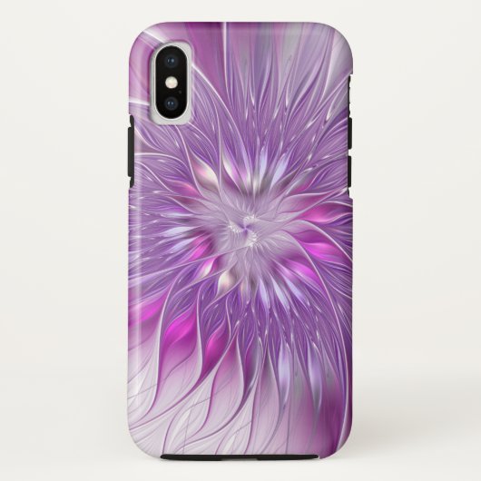 Coques Case-Mate iPhone Fleur Rose Violet Passion Abstrait Art Fractal (Dos)