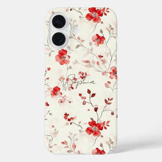Coques Case-Mate iPhone Fleur Rouge Crème (Verso)