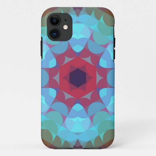 Coques Case-Mate iPhone Fleur rouge Mandala rouge bleu et violet (Dos)
