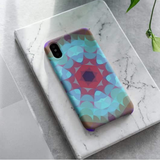 Coques Case-Mate iPhone Fleur rouge Mandala rouge bleu et violet