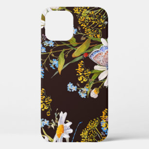 Case-Mate iPhone Case Fleur sauvage : aquarelle arrière - plan noire