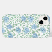 Coques Case-Mate iPhone Fleur sauvage aquarelle bleu vert (Verso (horizontal))
