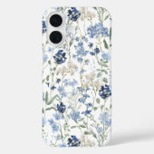 Coques Case-Mate iPhone Fleur sauvage aquarelle bleue (Verso)
