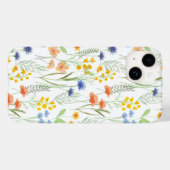Coques Case-Mate iPhone Fleur sauvage aquarelle orange vert  (Verso (horizontal))
