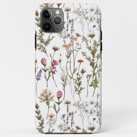 Coques Case-Mate iPhone Fleur sauvage aquarelle rose violet (Dos)