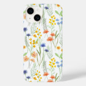 Coques Case-Mate iPhone Fleur sauvage aquarelle vert orange  (Verso)