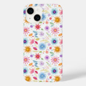 Coques Case-Mate iPhone Fleur sauvage boho bleu violet rose (Verso)