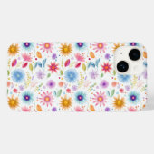 Coques Case-Mate iPhone Fleur sauvage boho bleu violet rose (Verso (horizontal))