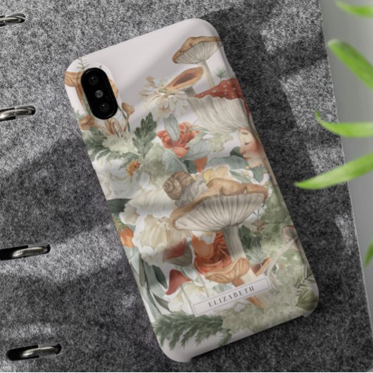 Coques Case-Mate iPhone Fleur Sauvage Champignon | Monogramme de la Forêt 