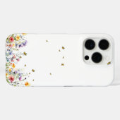 Coques Case-Mate iPhone Fleur sauvage couleur aquarelle avec papillon (Verso (horizontal))