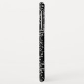 Coques Case-Mate iPhone Fleur sauvage damask noir gris nom (Dos/Gauche)