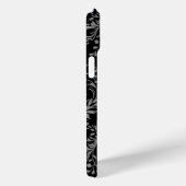 Coques Case-Mate iPhone Fleur sauvage damask noir gris nommé (Verso / Droite)