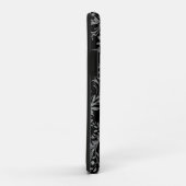 Coques Case-Mate iPhone Fleur sauvage damask noir gris nommé (Dos/Droite)