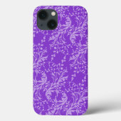 Coques Case-Mate iPhone Fleur sauvage damassé à motif pourpre (Verso)