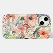 Coques Case-Mate iPhone Fleur sauvage d'aquarelle florale personnalisé (Verso (horizontal))