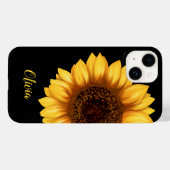 Coques Case-Mate iPhone Fleur sauvage d'art floral de tournesol (Verso (horizontal))