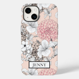 COQUE POUR iPhone 14 FLEUR SAUVAGE FLORAL BLANC PERSONNALISÉ IPHONE 14