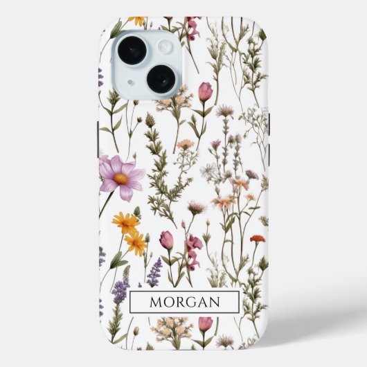 Coques Case-Mate iPhone Fleur sauvage floral personnalisé (Verso)