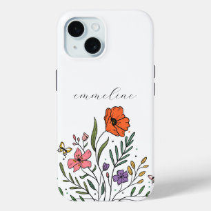 Coque Pour iPhone 15 Fleur sauvage floral personnalisé Whimsical