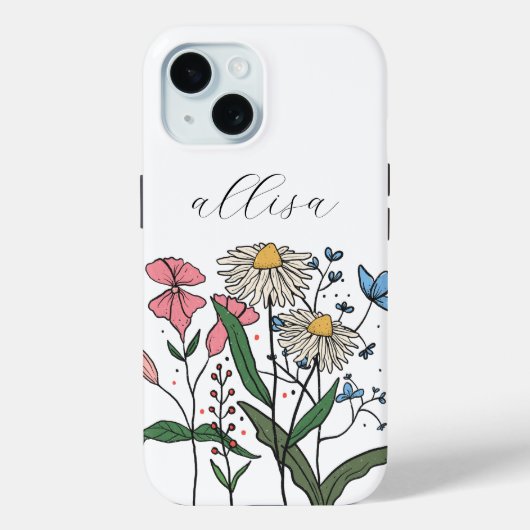 Coques Case-Mate iPhone Fleur sauvage floral personnalisé Whimsical (Verso)