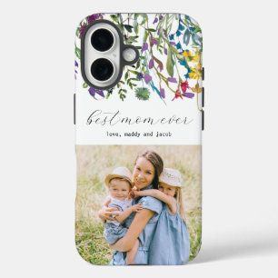 Coques iPhone 16 Fleur sauvage Meilleure maman jamais photo