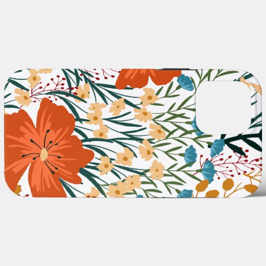 Coques Case-Mate iPhone Fleur sauvage Motif sans couture (Verso (horizontal))