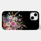 Coques Case-Mate iPhone Fleur sauvage noir mignon (Verso (horizontal))