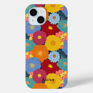 Coque Pour iPhone 15 Fleur sauvage personnalisé, magnifique et dynamiqu
