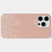 Coques Case-Mate iPhone Fleur sauvage rétro élégant rose pâle (Verso (horizontal))