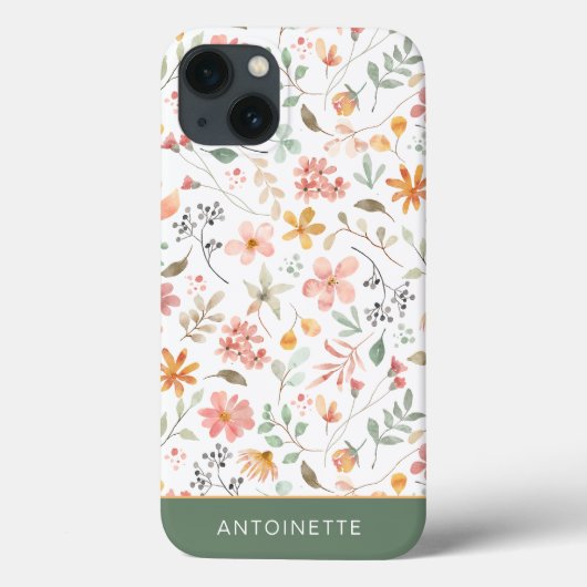 Coques Case-Mate iPhone Fleur sauvage rose floral (Verso)