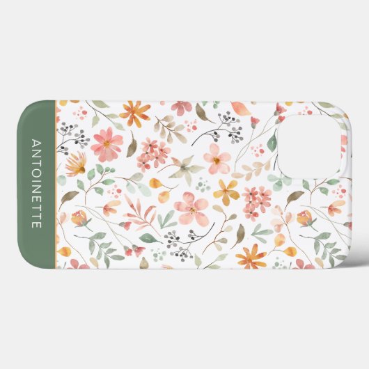 Coques Case-Mate iPhone Fleur sauvage rose floral (Verso (horizontal))