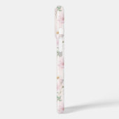 Coques Case-Mate iPhone Fleur Sauvage Rose Monogrammée Rayée (Verso / Gauche)
