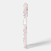 Coques Case-Mate iPhone Fleur Sauvage Rose Monogrammée Rayée (Verso / Droite)