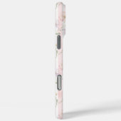 Coques Case-Mate iPhone Fleur Sauvage Rose Monogrammée Rayée (Verso / Droite)