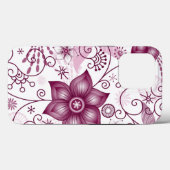 Coques Case-Mate iPhone Fleur spirale rose et blanc Motif (Verso (horizontal))