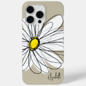 Coques Case-Mate iPhone Fleur tendance - gris, jaune, lin (Verso)